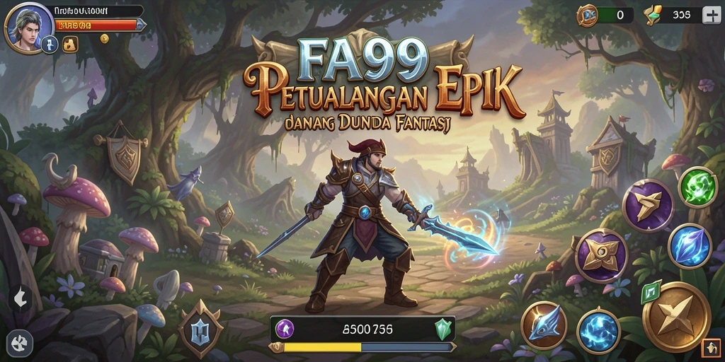 Screenshot menunjukkan aksi pertempuran seru dalam game RPG FA99.