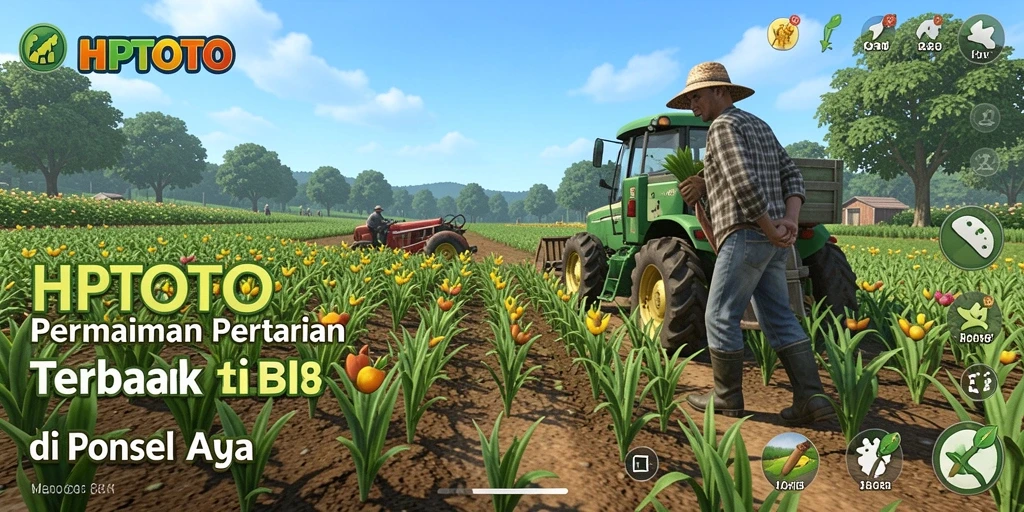 Tampilan gameplay HPTOTO dengan aktivitas pertanian yang seru.