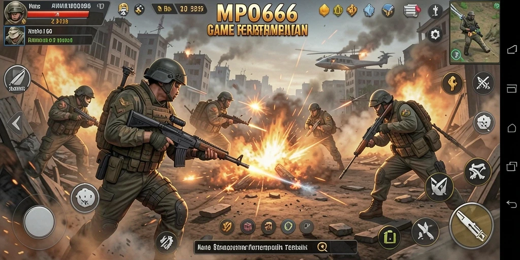 Tangkapan layar menampilkan pertempuran strategis dalam MPO666.