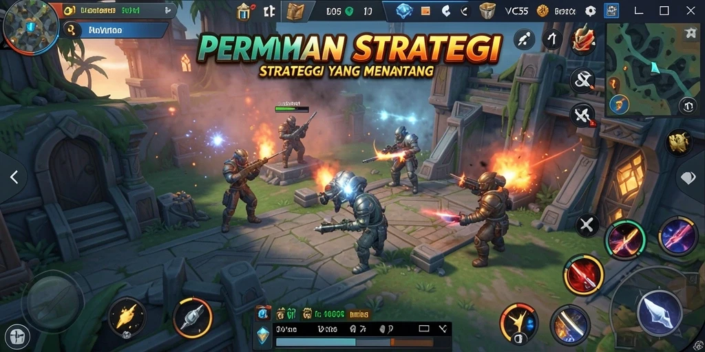 Tampilan gameplay VC55 yang mendebarkan dan strategis.
