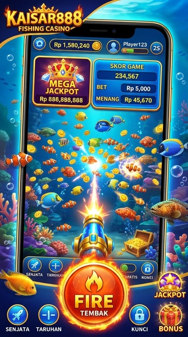 Tampilan antarmuka awal aplikasi kaisar888 yang menarik.